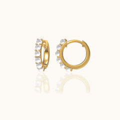 Natural Pearl Embellished Hoop Earrings