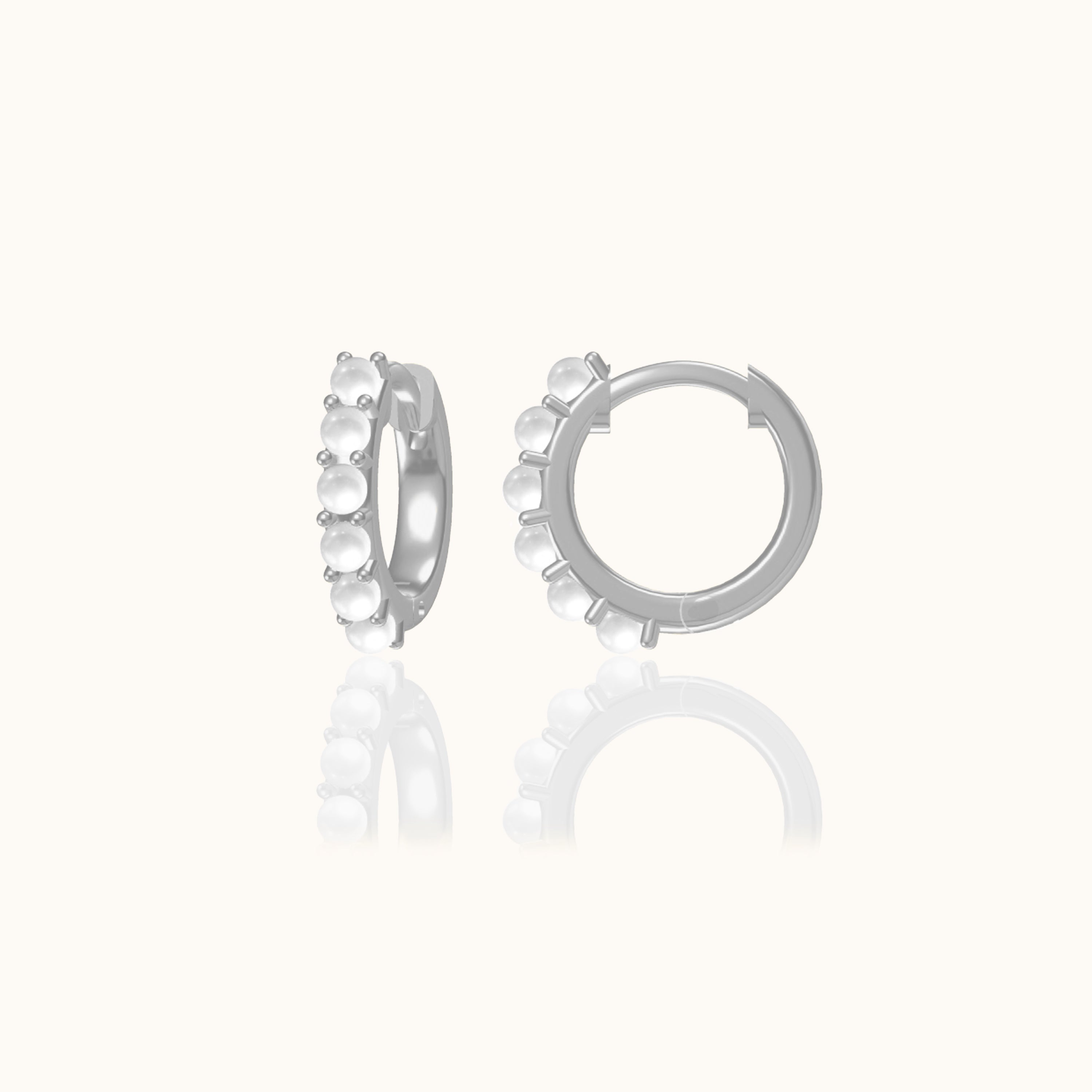 Natural Pearl Embellished Hoop Earrings