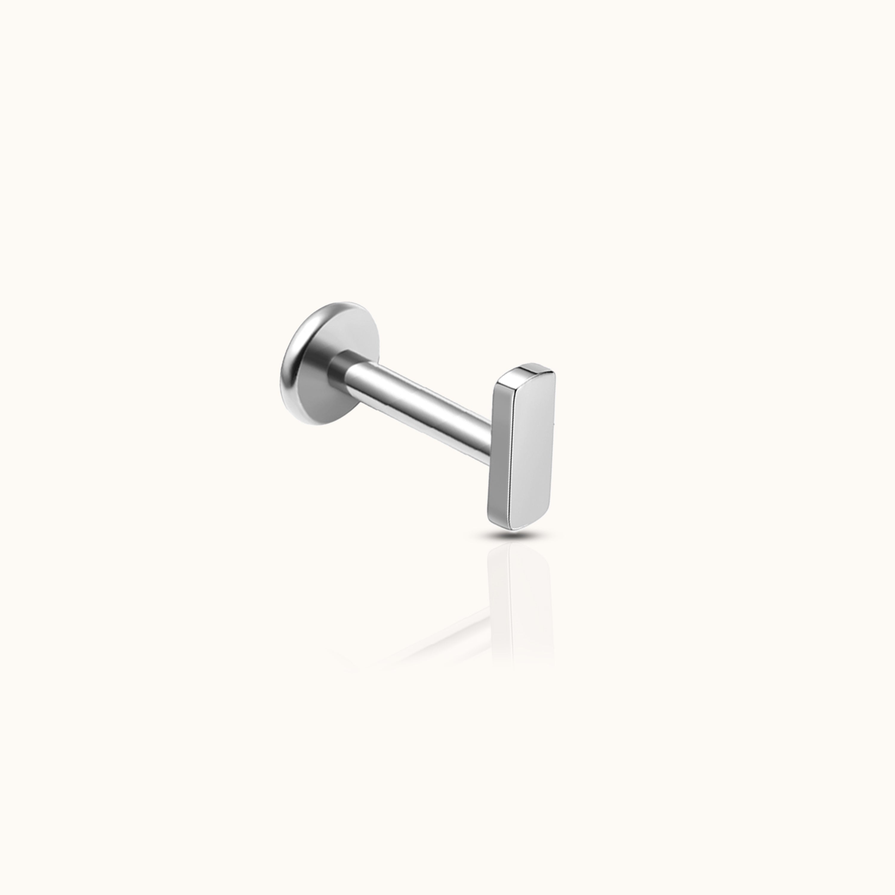 Petite Bar Threadless Labret Titanium Flat Back Earring