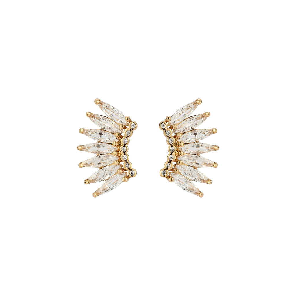 Petite Crystal Madeline Earrings Gold