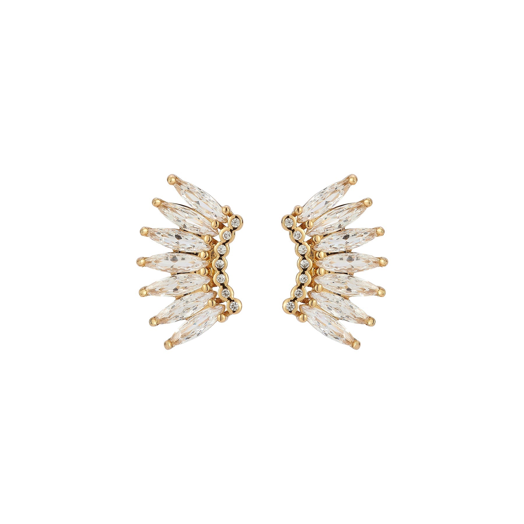 Petite Crystal Madeline Earrings Gold
