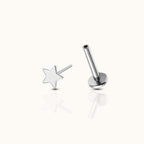 Petite Star Threadless Labret Titanium Flat Back Earring