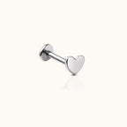 Petite Heart Threadless Labret Titanium Flat Back Earring