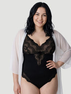Plunging Lace Bodysuit Shaping Thong