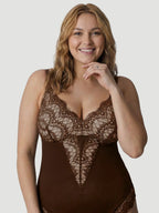 Plunging Lace Bodysuit Shaping Thong