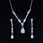 Natural Ethiopian Opal and Moissanite Teardrop Jewelry Set