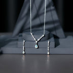 Natural Ethiopian Opal and Moissanite Teardrop Jewelry Set