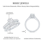 Oval Shaped 1 Carat Lab Grown Diamond Bridal Ring Set with IGI Certificate
