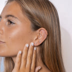 14K Solid Gold 2mm Aquamarine CZ Threadless Labret Flat Back Earring