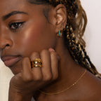 Turquoise Rectangle Square U Shape Hoop Earrings