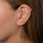 14K Solid Gold Ear Chain Threader Earring