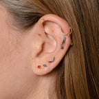 Sleek Crescent Moon Threadless Labret Titanium Flat Back Earring