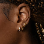 Triple CZ Hoop Earrings