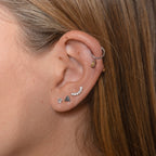 Classic CZ Clicker 8mm Titanium Hinged Hoop Earring