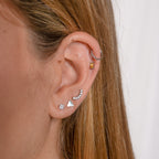 Classic CZ Clicker 8mm Titanium PVD Gold Hinged Hoop Earring
