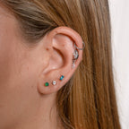 Classic CZ Clicker 8mm Titanium Hinged Hoop Earring