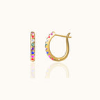 Rainbow Latch Back Hoop Earrings