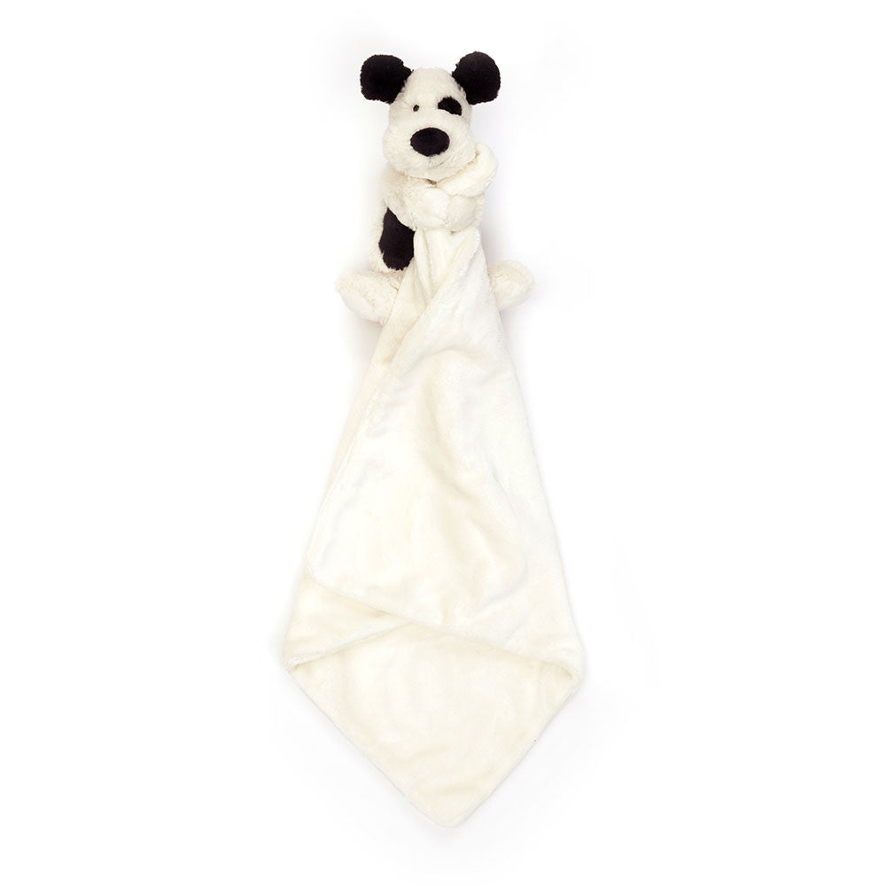 Bashful Black & Cream Puppy Soother - Soft Baby Comforter | Wobblepaws