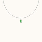 Sage Green Rectangle Gem Necklace