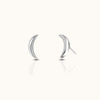 Sleek Crescent Moon Threadless Labret Titanium Flat Back Earring