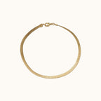 Gold Flat Herringbone Snake Chain Bracelet