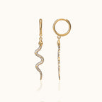 Snake Dangle Huggie Hoop Earrings