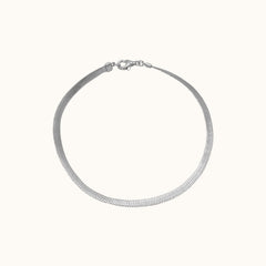 Silver Flat Herringbone Snake Chain Bracelets