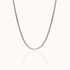 Silver Flat Herringbone Snake Chain Necklace