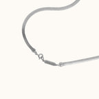 Silver Flat Herringbone Snake Chain Necklace