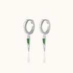 Spike Green CZ Dangle Earrings