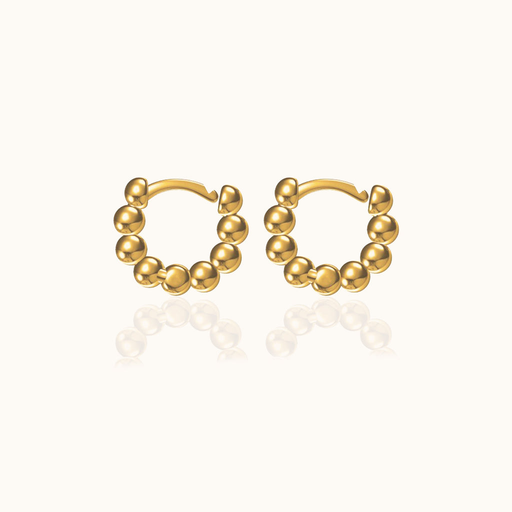 Thick Bead Hoop Earrings