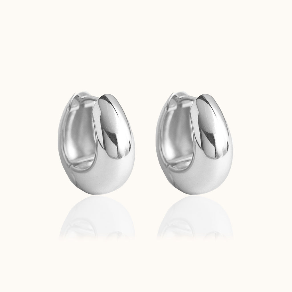 Chunky Thick Huggie Hoops Earrings