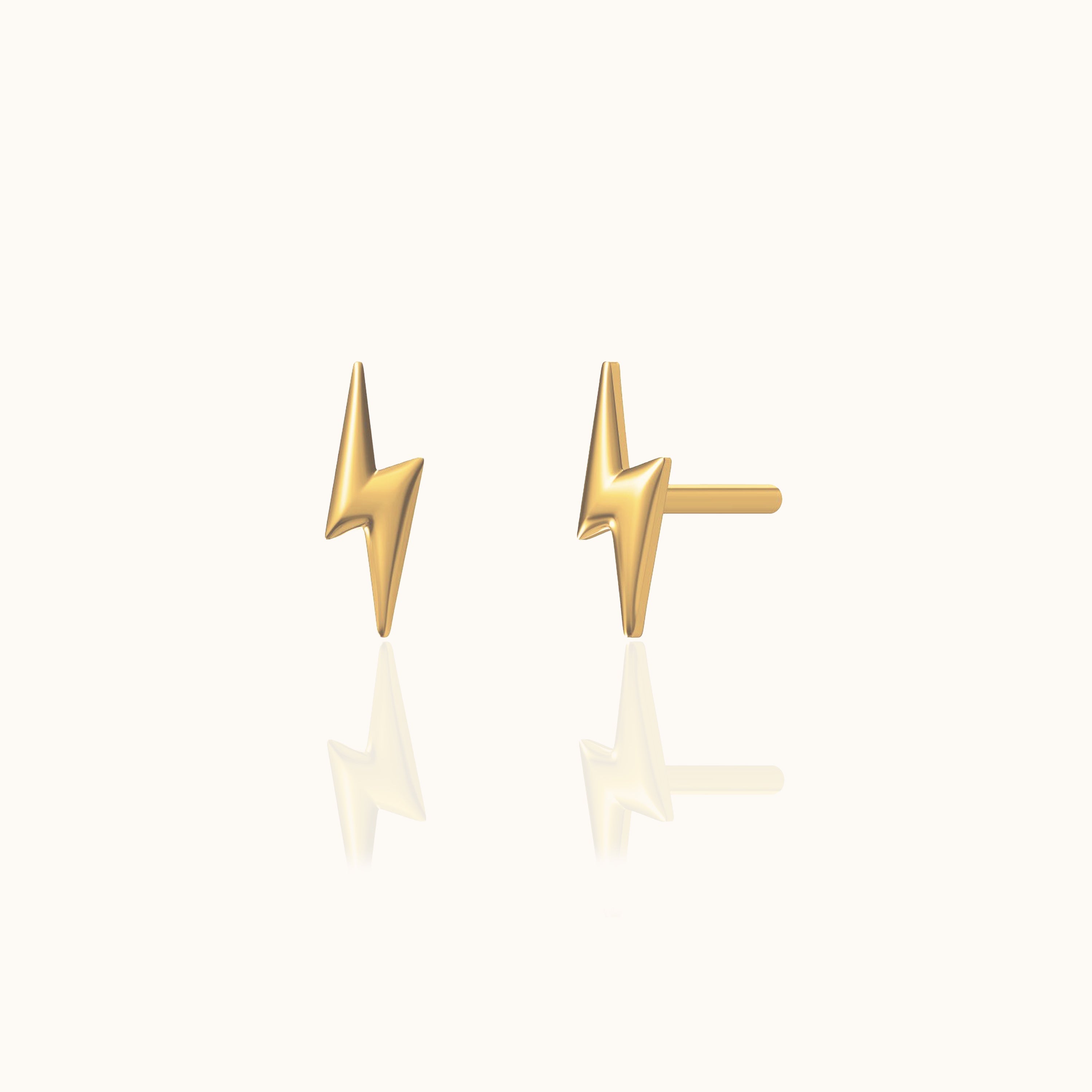 Tiny Lightning Bolt Stud Earrings