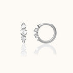 Triple CZ Hoop Earrings