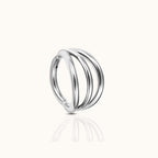 Triple Circle Geometric Clicker Titanium Hinged Hoop Earring