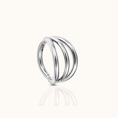 Triple Circle Geometric Clicker Titanium Hinged Hoop Earring