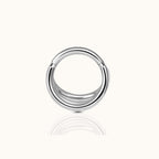 Triple Circle Geometric Clicker Titanium Hinged Hoop Earring