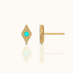 Turquoise Evil Eye Stud Earrings