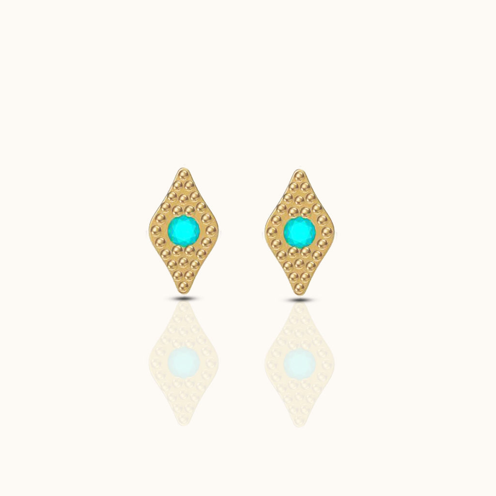 Turquoise Evil Eye Stud Earrings