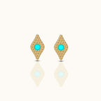 Turquoise Evil Eye Stud Earrings