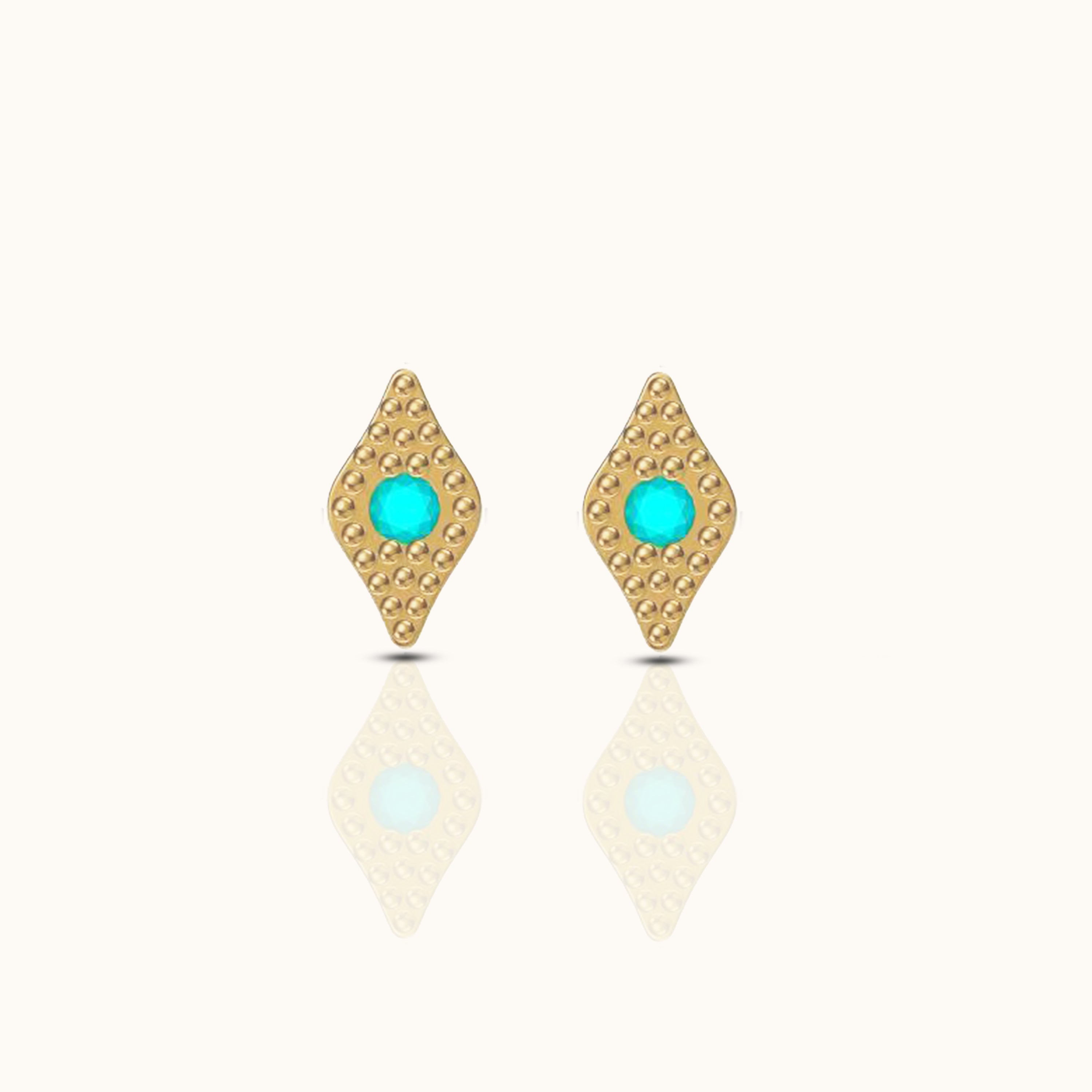 Turquoise Evil Eye Stud Earrings