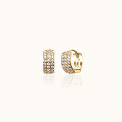 Wide CZ Hoop Earrings