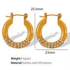 JEWELRY EH292-5 Factory Hot Sale 18K Gold Plated Geometric Zirconia Earrings Fashion Design Premium Earrings