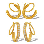 JEWELRY EH242-3 Hot Sale Earring Clasp Exaggerated Earrings Metal Plating Colour Preservation Earrings Set Zirconia