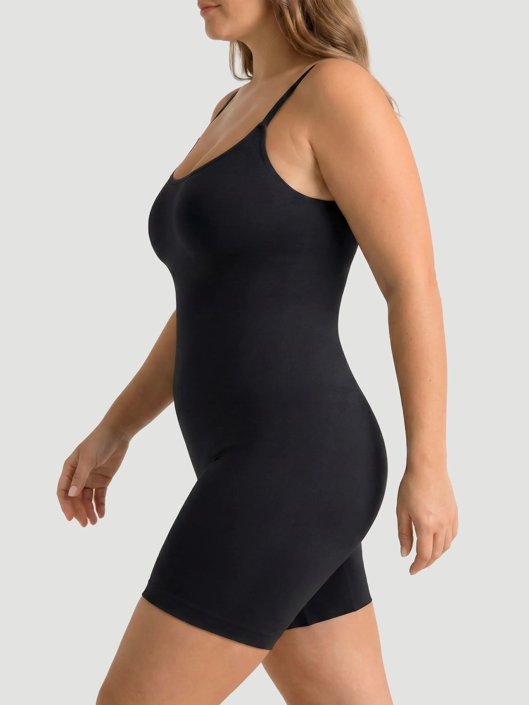Scoop Neck Bodysuit Shaping Shorts