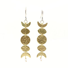 Moon Phase Earrings in Brass