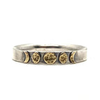 Moon Phase Band Ring in Brass and Sterling Silver