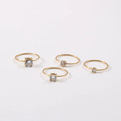 3/4/5/6Mm Cz Diamond Riings Waterproof 18K Gold Plated Fine Linellae Stainless Steel Zirconia Rings for Women