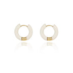 French Stainless Steel Enamel Hoop 18K Gold Plating Colorful Oil Dripping Huggie Clip on Earring for Girls