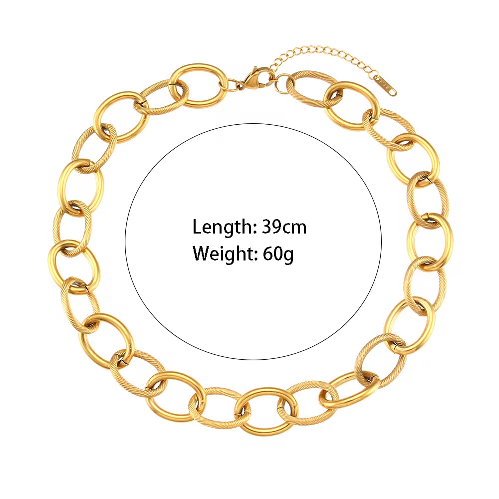 Tarnish Free 18K Gold PVD Plated Jewelry Stainless Steel Herryingbone Chain Necklace